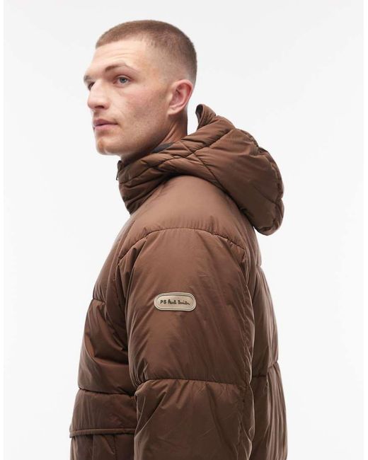 Paul Smith Brown Paul Smith Hooded Puffer Jacket for men
