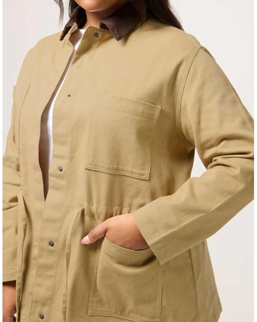 Yours Clothing Blue Woven Carpenter Jacket
