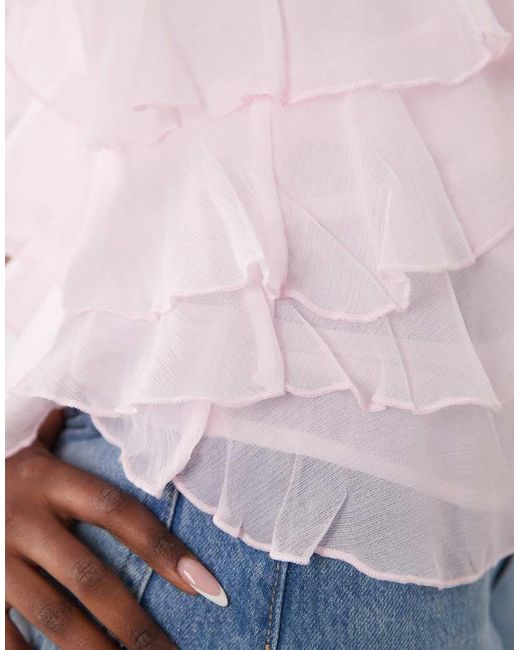 Vila White Ruffle Cami Top