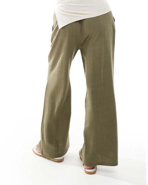 Miss Selfridge Broek Van Linnenmix Met Wijde Pijpen En Trekkoord in het Metallic