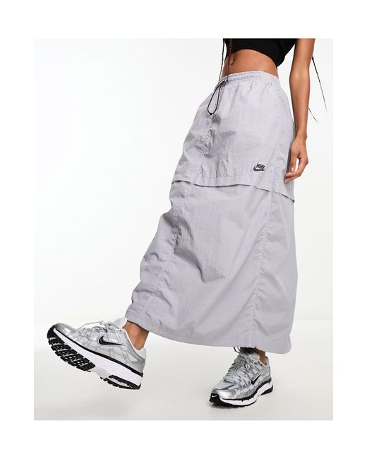Sport utility - jupe longue cargo tissée - étain Nike en coloris White