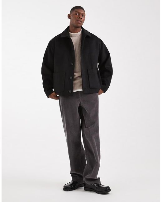 ASOS Black Oversized Wool Look Jacket for men
