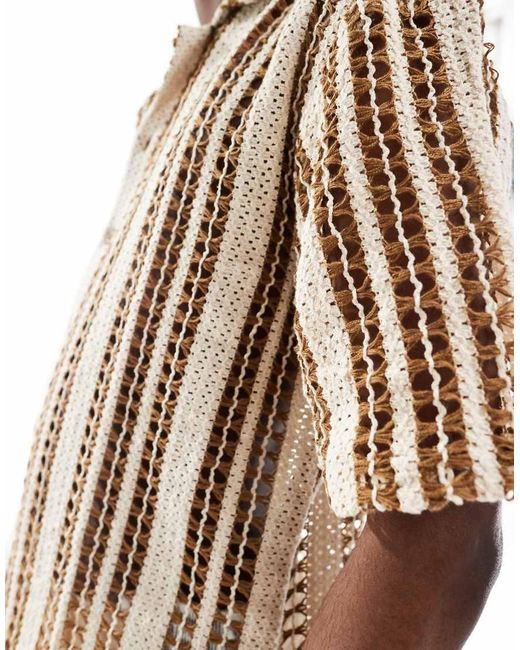 Only & Sons Metallic Crochet Shirt for men