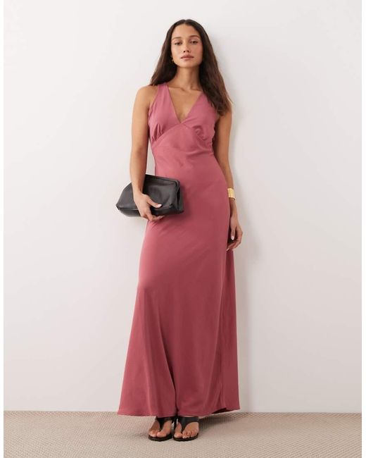 Jdy Pink V-neck Maxi Dress