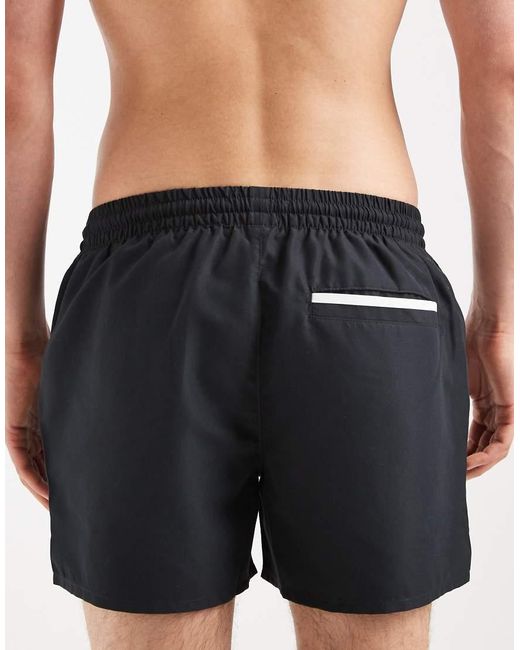 Aray Black Swimshort With Contrast Piping for men