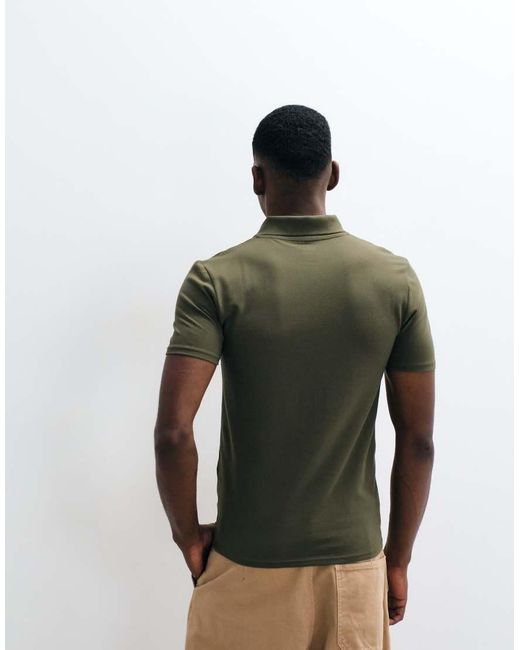 ASOS Green Essentials Muscle Fit Polo for men