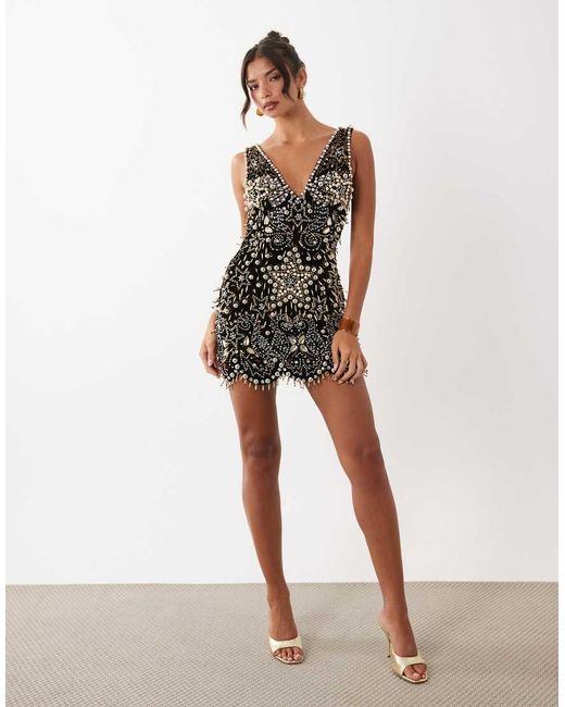 ASOS Black Star Embellished Mini Dress