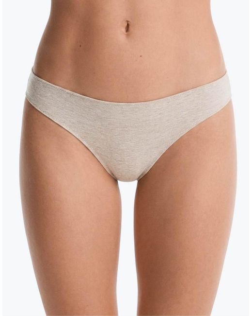 Oysho White 5 Rib Cotton Blend Brazilian Briefs