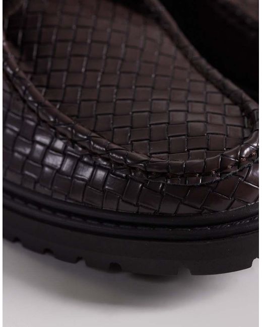 SEQWL Brown Pier Woven Lace Up Shoe for men