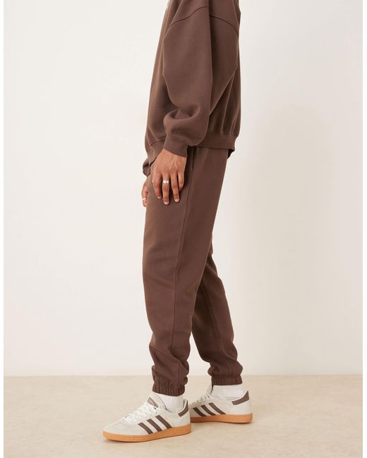 ASOS Brown Essential Tapered Sweatpants for men