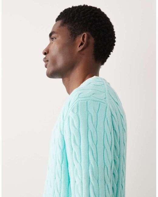 Polo Ralph Lauren Green Long Sleeve Icon Logo Cable Knit Sweatshirt for men