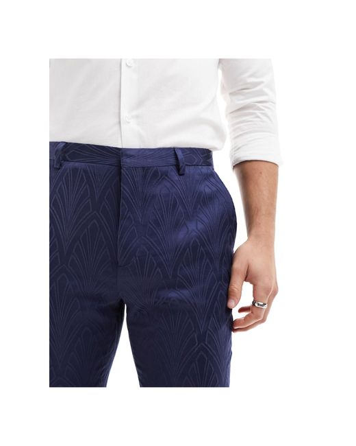 Twisted Tailor Blue Makowski Suit Trousers for men