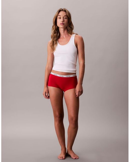 Braguitas Rojas Estilo Calzoncillos Icon Logo De Calvin Klein de color Red