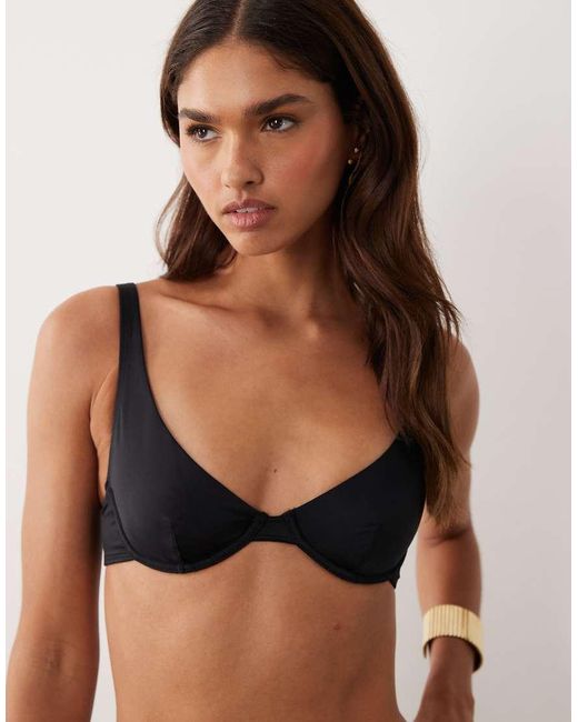 ASOS Black Maya Amalfi Underwired High Apex Bikini Top