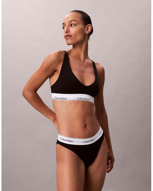 Calvin Klein Black Icon Cotton Modal High Leg Tanga