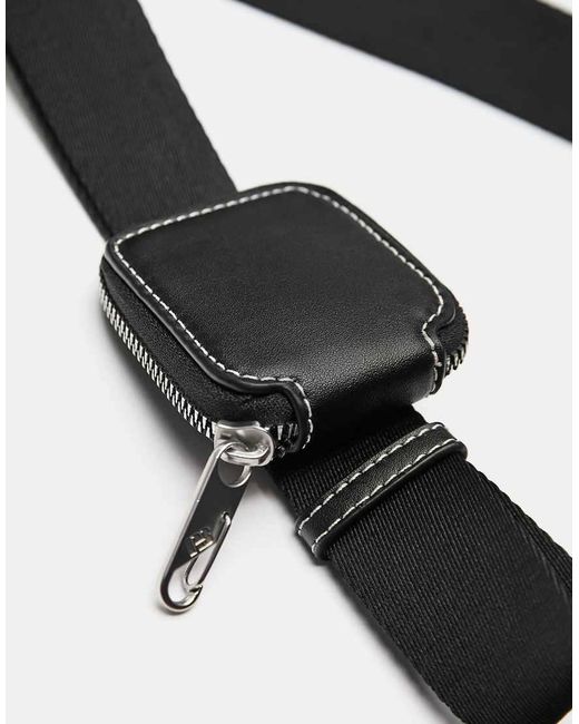 Borsa A Tracolla Nera Con Impunture di Pull&Bear in Black da Uomo