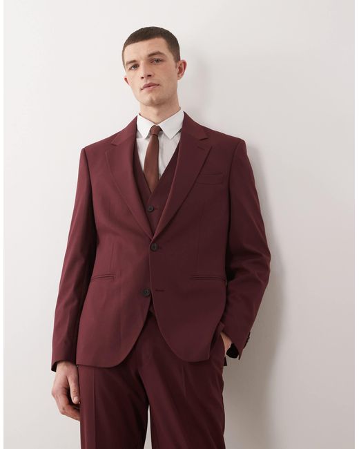 ASOS Red Slim Suit Jacket for men