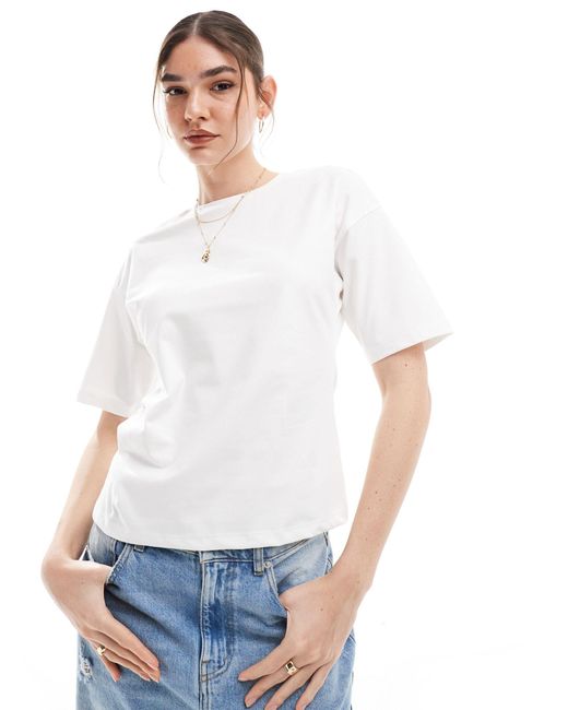 Vero Moda White Aware Fitted T-shirt With Wide Sleeves
