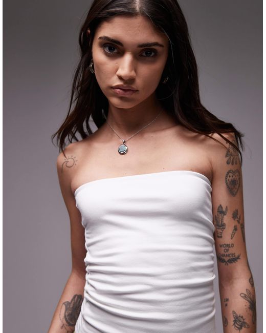TOPSHOP Gray – trägerloses longline-top