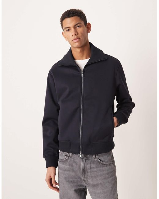 Mango Blue Zip Through Sweatshirt for men