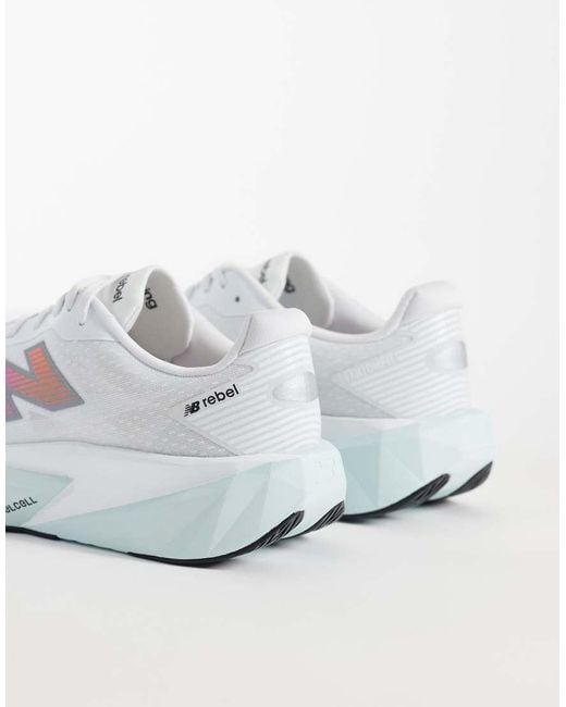 New Balance White Fuelcell Rebel V5 Mens Running Trainers for men