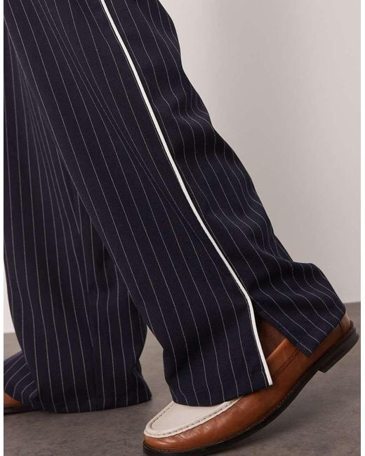 ASOS Blue Wide Tracksuit Bottoms for men