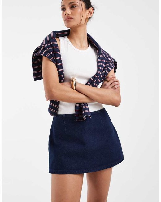 ASOS Blue Denim Mini Skirt Skort