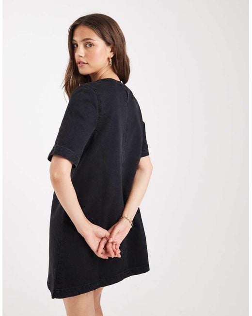 ASOS Black Denim T-shirt Mini Dress