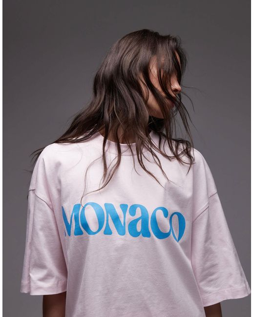 T-shirt en jersey à imprimé TOPSHOP en coloris Gray