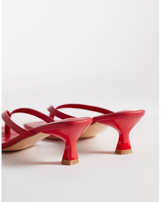 Public Desire Red Everlast Kitten Heel Flip Flop Sandals