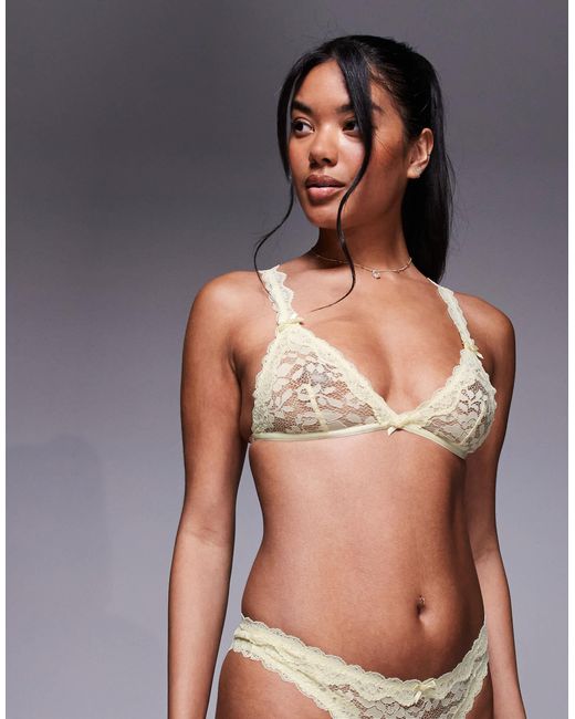 ASOS Gray Hazel All Over Lace Soft Triangle Bra With Lace Trim