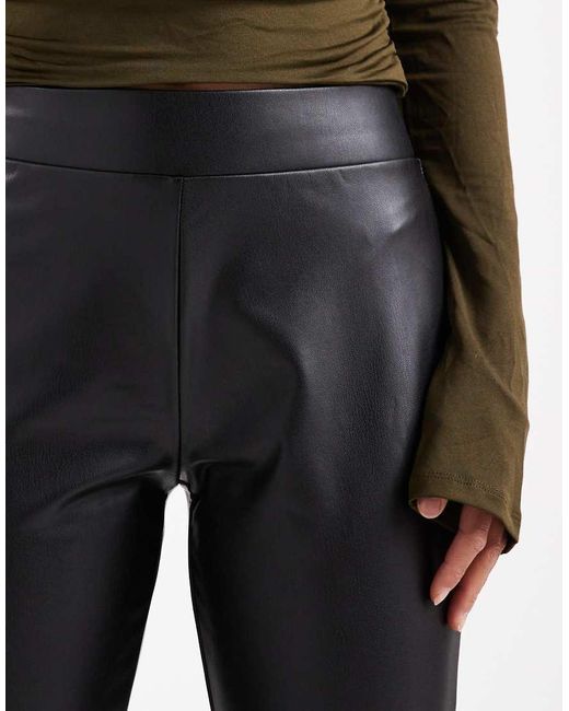 Miss Selfridge Black Faux Leather Pull On Legging