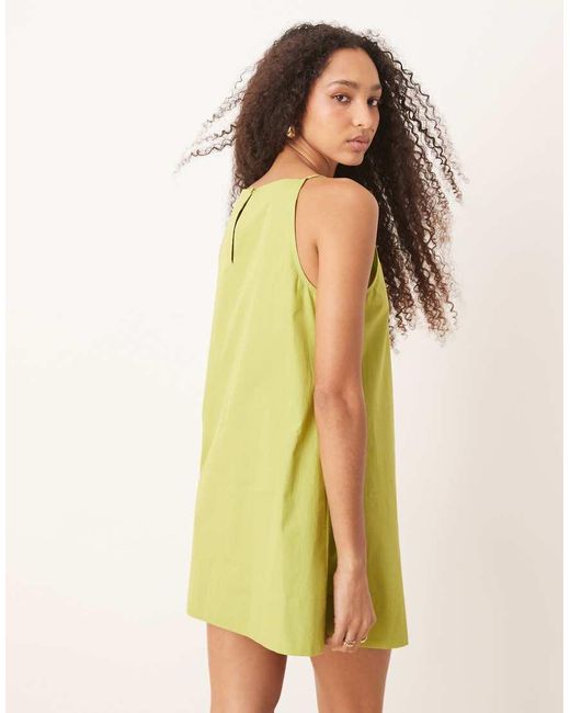 ASOS Rechte Mini Jurk Met Rechte Hals in het Green