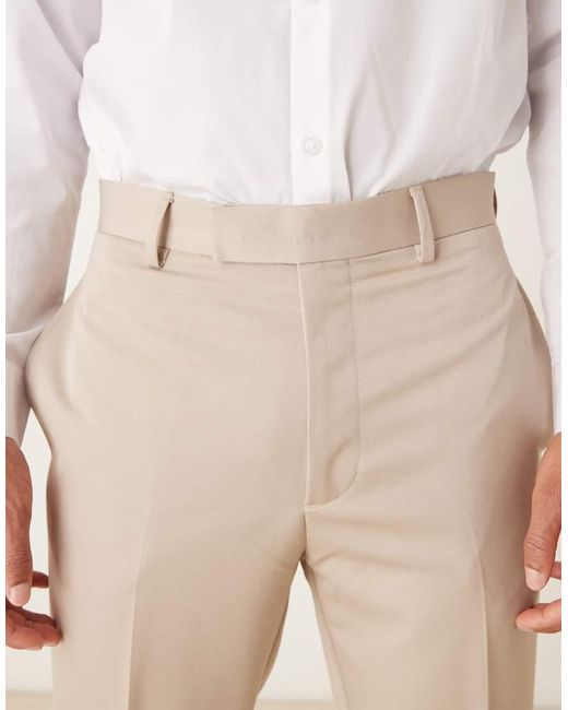 ASOS Natural Smart Tapered Trouser for men