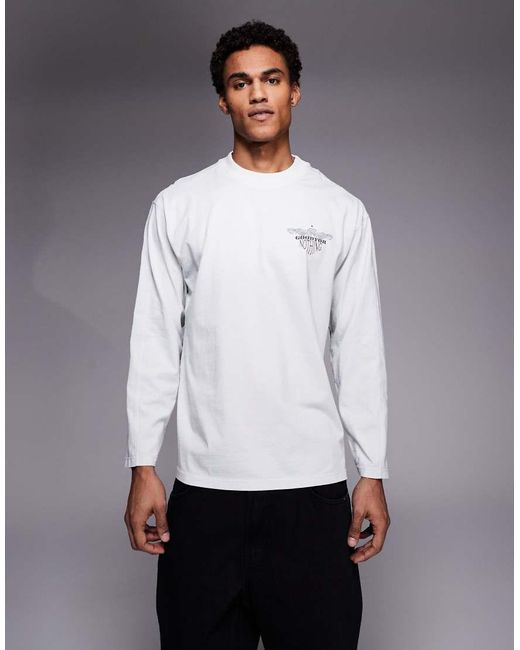 Good For Nothing Gray Oversized Long Sleeve T-Shirt for men