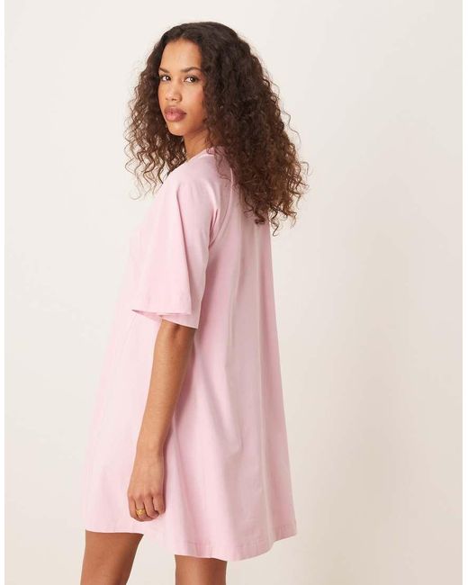 Vestido Corto Rosa Lavado Estilo Camiseta De Corte Amplio De ASOS de color Pink