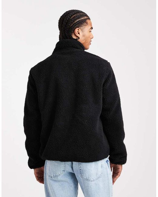 Jack & Jones Black Fleece Jacket With Pocket for men