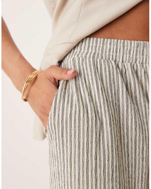 Jdy Natural Textured Pinstripe Trousers