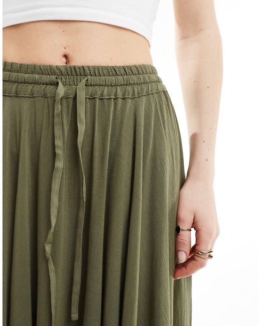 Miss Selfridge Green Cheesecloth Hanky Hem Maxi Skirt