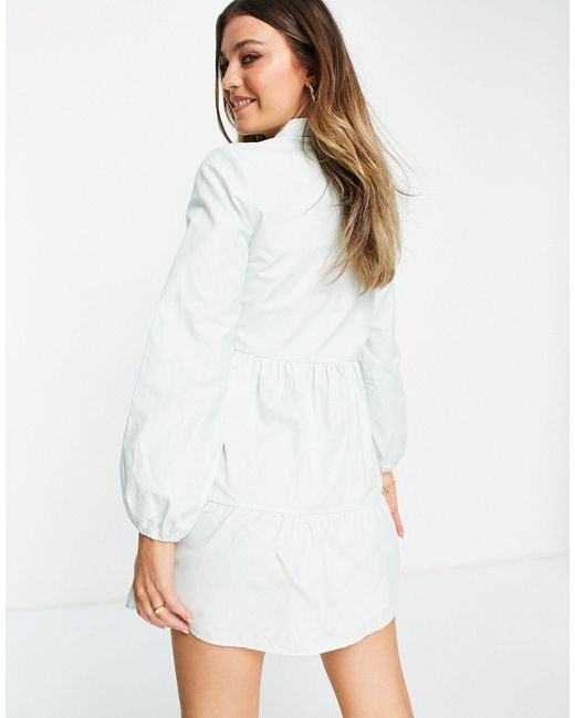 stradivarius white shirt dress
