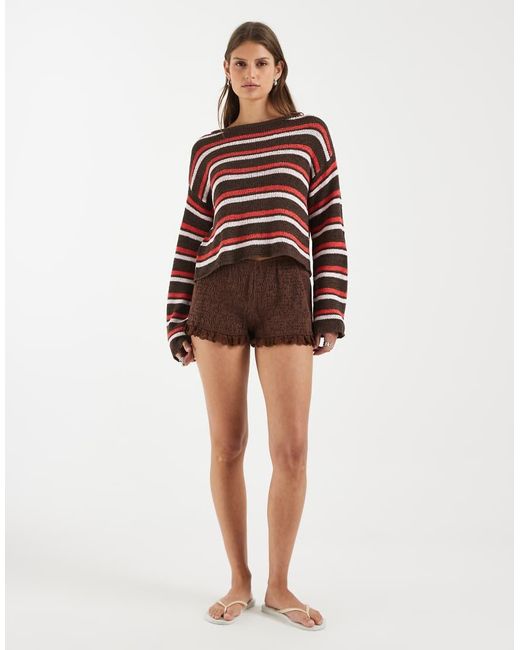 ONLY Red Long Sleeve Knitted Top