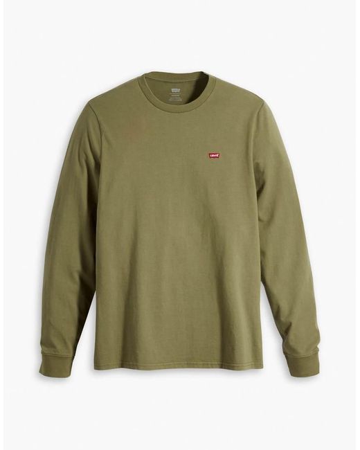 Levi's T-Shirt Met Lange Mouwen En Klein Vleermuislogo in het Green voor heren