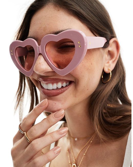 Heart - occhiali da sole a forma di cuore di Aire in Brown