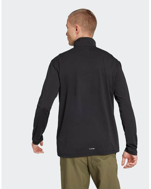 Adidas Black Terrex Multi Climacool 1/2 Zip Long Sleeve Tee for men