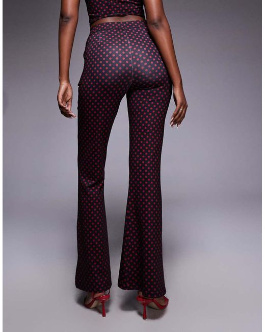 Liquor N Poker Purple Dazed Mid Rise Flare Trouser Co-Ord