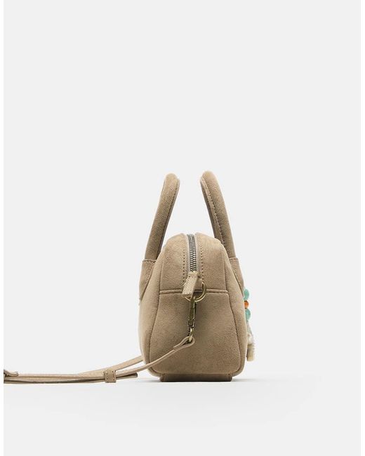 Borsa A Tracolla Marrone Decorata di Pull&Bear in Natural