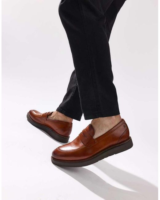 Base London Brown Sid Penny Loafer for men