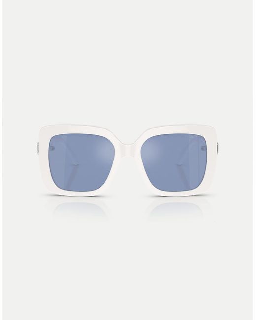 Swarovski Blue Sk6001 Square Sunglasses With Mirrored Lens