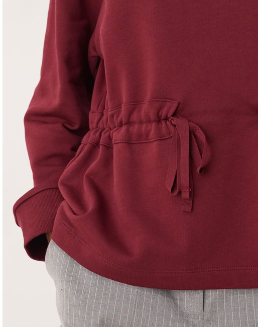 ASOS Red Sweat With Ruched Bow Detail