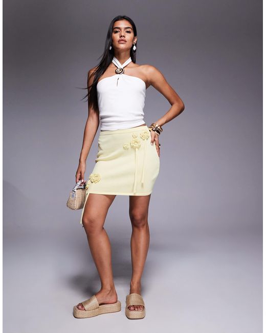 River Island White Shell Trim Halter Neck Top